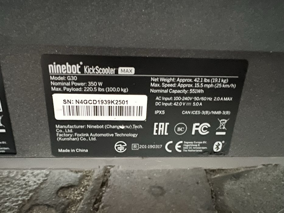Hulajnoga elektryczna Hulajnoga Ninebot Max G30 Segway