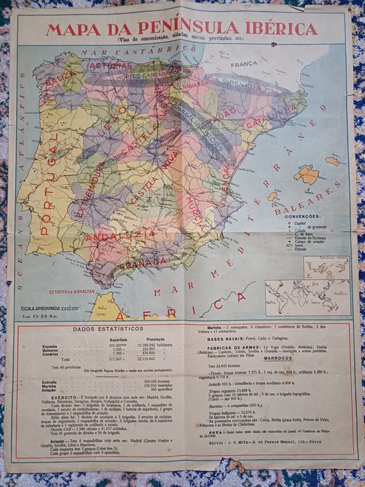 Mapa da península iberica