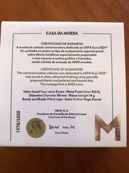 Moeda 5€ - UEFA EURO 2024 - Prata PROOF