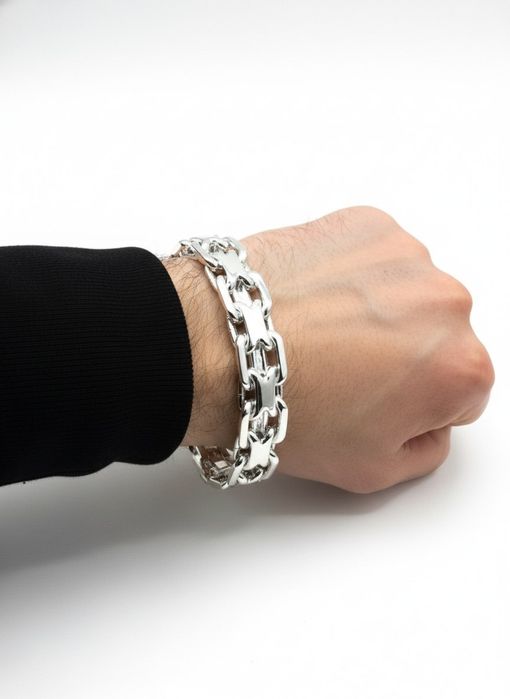 Срібний браслет 99г чоловічий, мужской серебряный браслет 925 Фараон