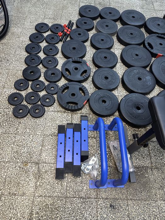 Obciążenia krążki cięzar siłownia 187.5kg ławka stojak hantle