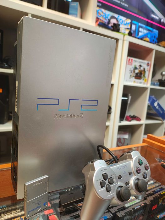 Konsola Playstation 2 Silver Komplet PS2 BDB SklepRetroWWA