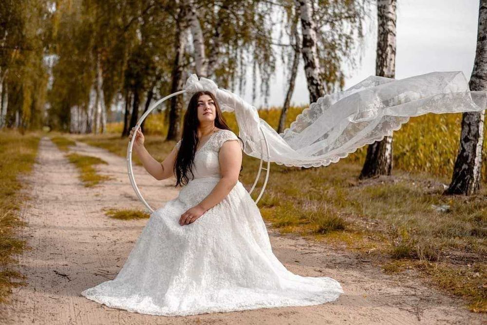 Suknia ślubna nowa cena plus size 46/48