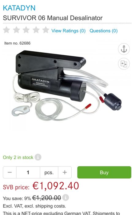 Katadyn survivor 06 фильтр для воды (обратный осмос)