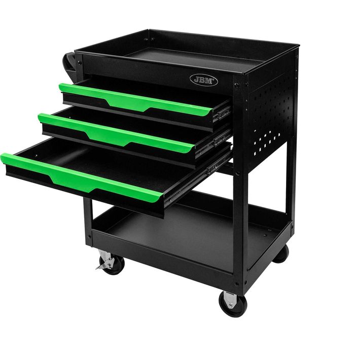 Carrinho com 3 Gavetas, 1 bandeja e grelhas laterais