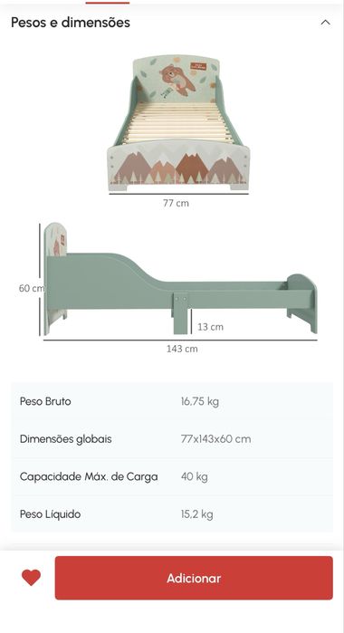 Vendo cama infantil nova