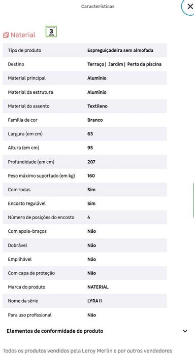 Espreguiçadeiras Jardim Piscina Naterial Lyra II (2 unidades)