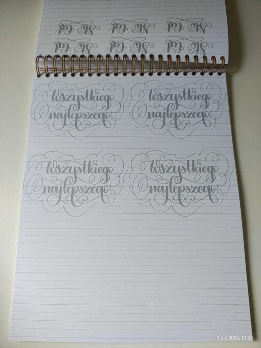 2 zeszyty ćwiczeń do brush letteringu kaligrafii Devangari