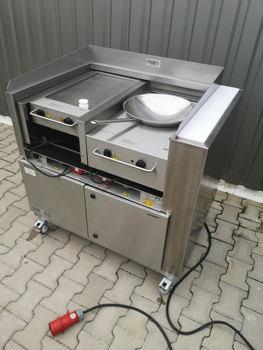 Stacja do gotowania Rieber Wok i płyta elektryczna.