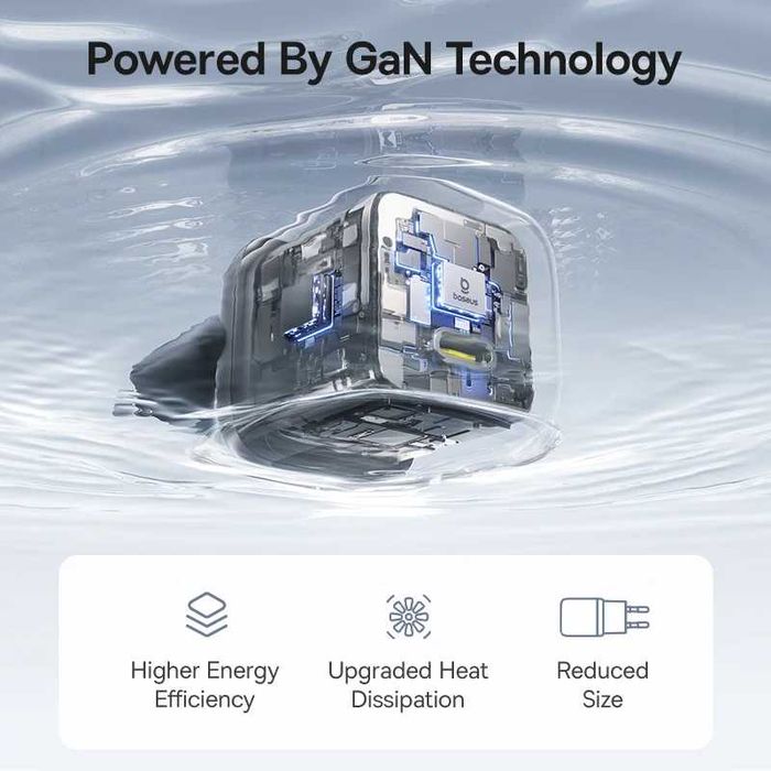 Швидка зарядка для Айфону Baseus 30W GaN iPhone 17 16 15 14 13 12 Max. Швидка зарядка для телефону