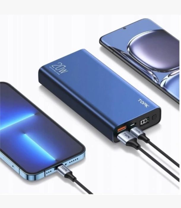 Powerbank szybka ładowarka PD 20W QC 3.0 USB C A micro 20000 mAh TOPK