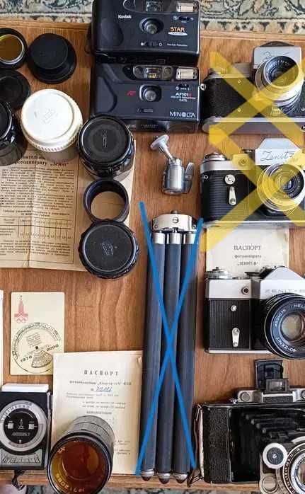 Коллекция фотоаппаратов и принадлежностей в розницу