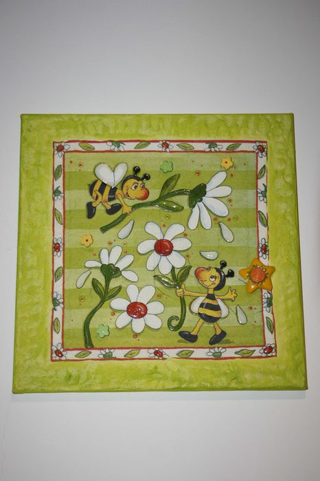 Canvas Painting with Bee Theme