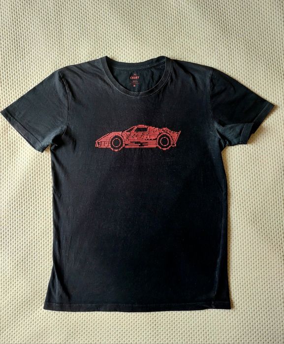Czarny t-shirt męski bluzka z krótkim rękawem - M