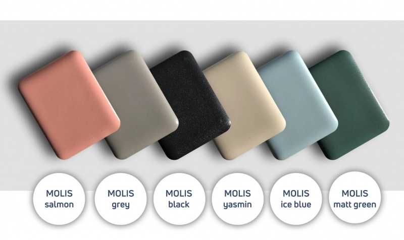 Umywalka nablatowa okrągła czarna 38 cm MOLIS BLACK