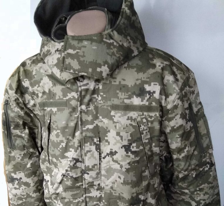 Куртка чоловіча зимова 56 розмір 4XL Рипстоп цифра на флисе утеплювач