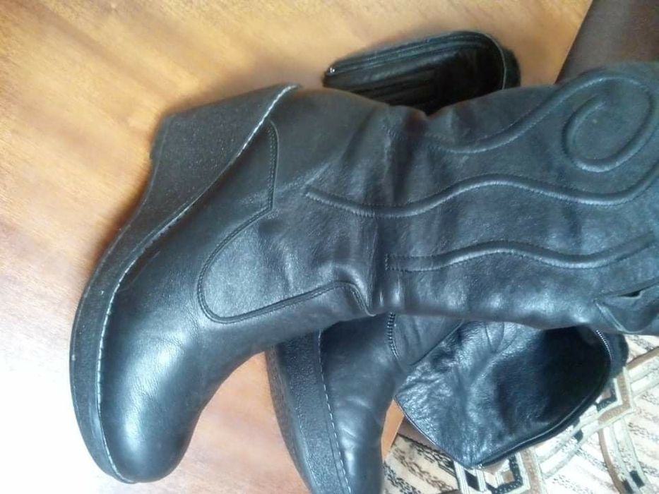 Кожаные сапоги на цегейке 39р