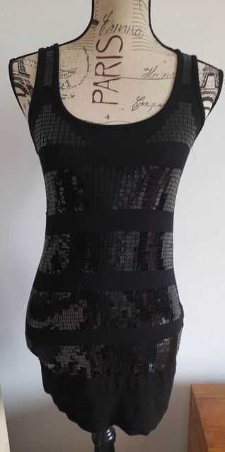 Sukienka mini rozm s z cekinami z przodu