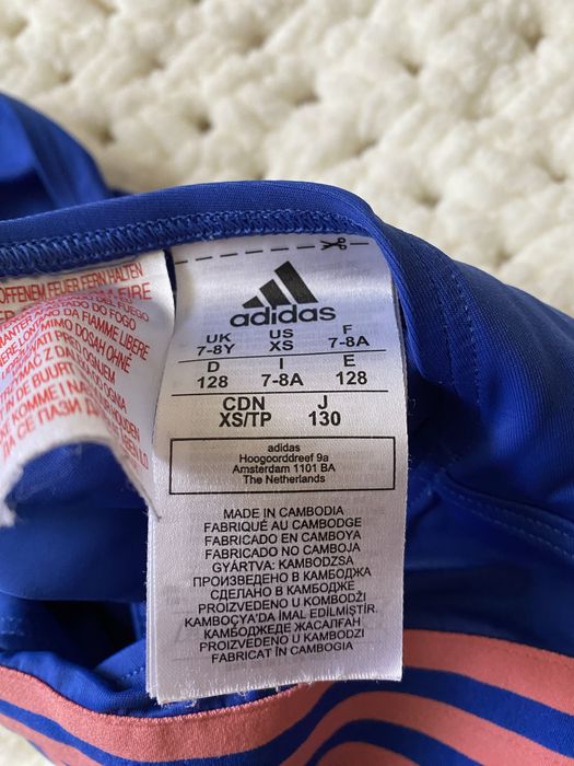 + ПОДАРУНОК Суцільний купальник adidas для дівчинки 128 7-8років шапка для плавання