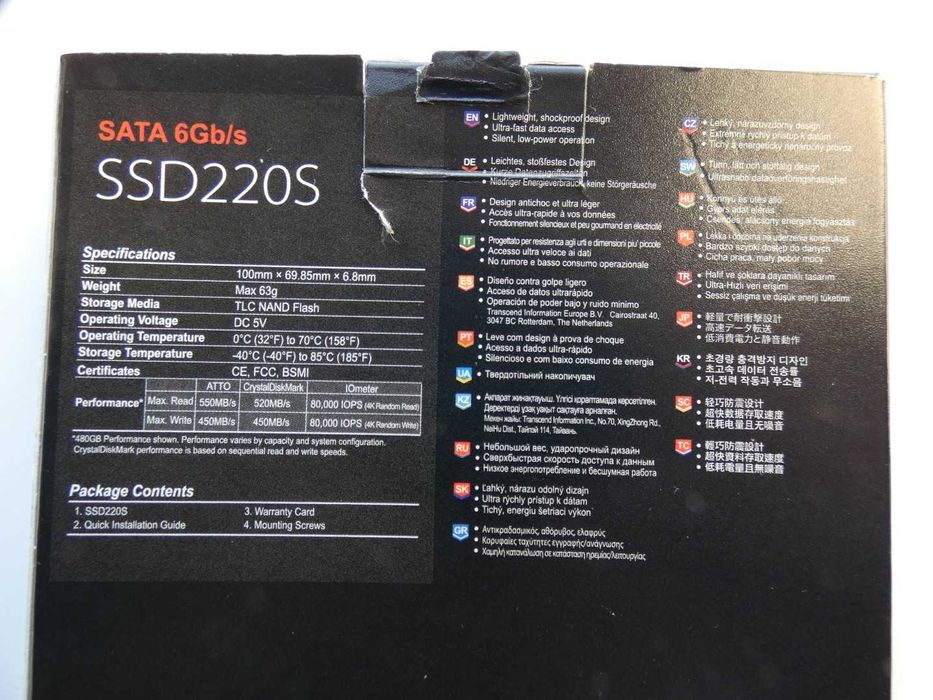 2.5" SSD Drive: Transcend SSD, 480 GB. Read ad64740676551169122