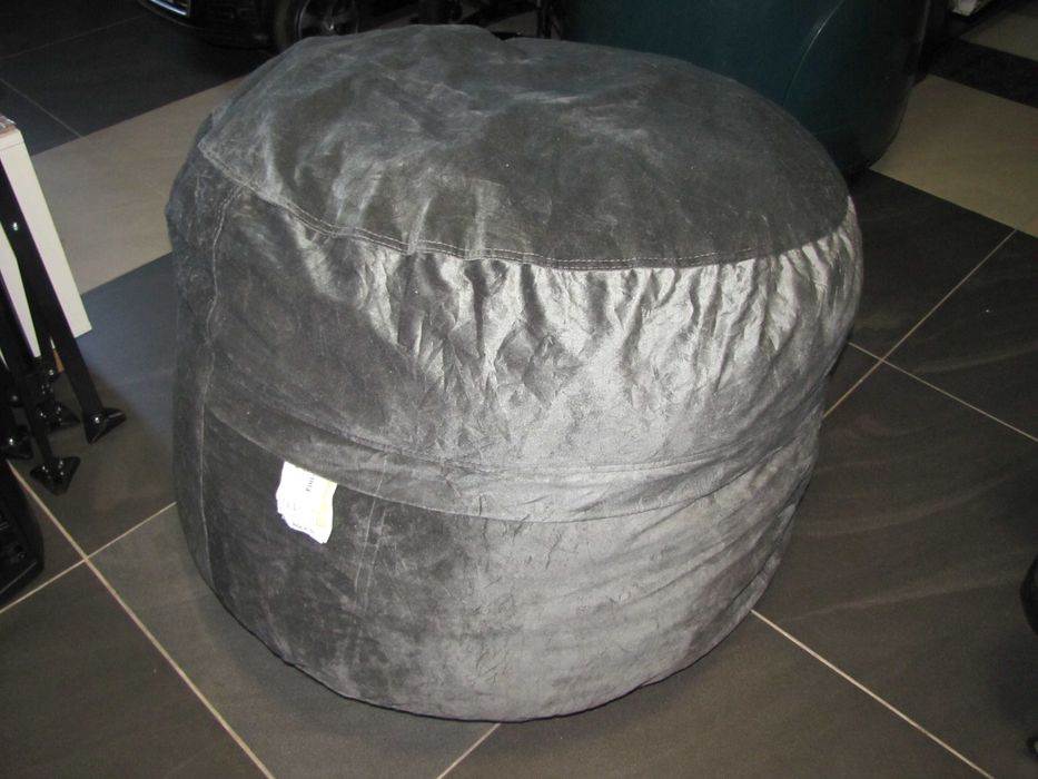 Pufa worek do siedzenia z pianki szary Sofa Sack welurowy