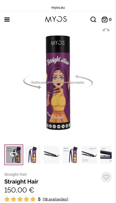 Alisador a vapor da MYOS