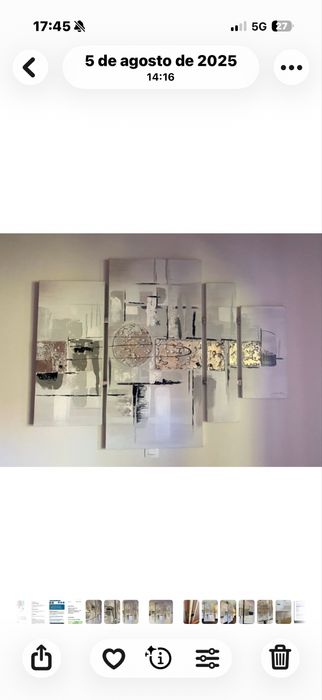 Telas abstratas- conjunto de 4- pintadas em relevo
