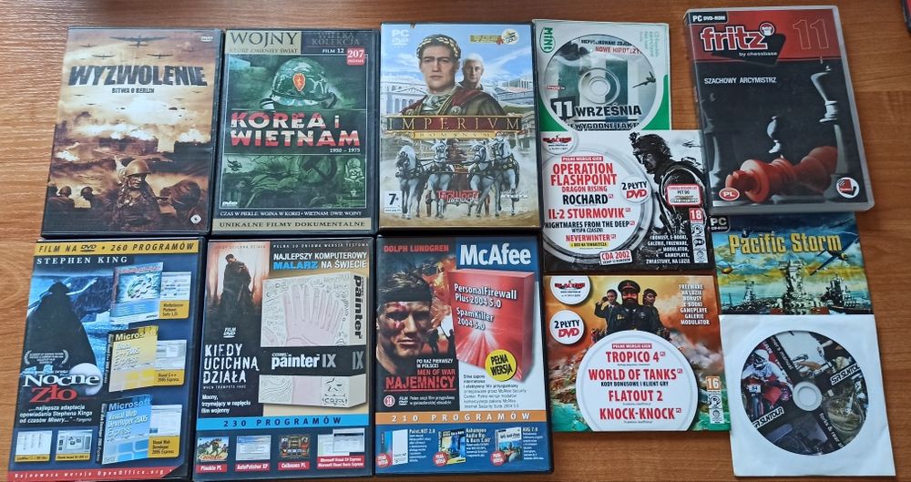 Filmy DVD DVHD CD, programy i gry PC
