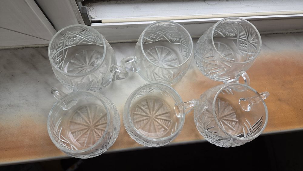 Stare kryształy filiżanki kryształ vintage prl