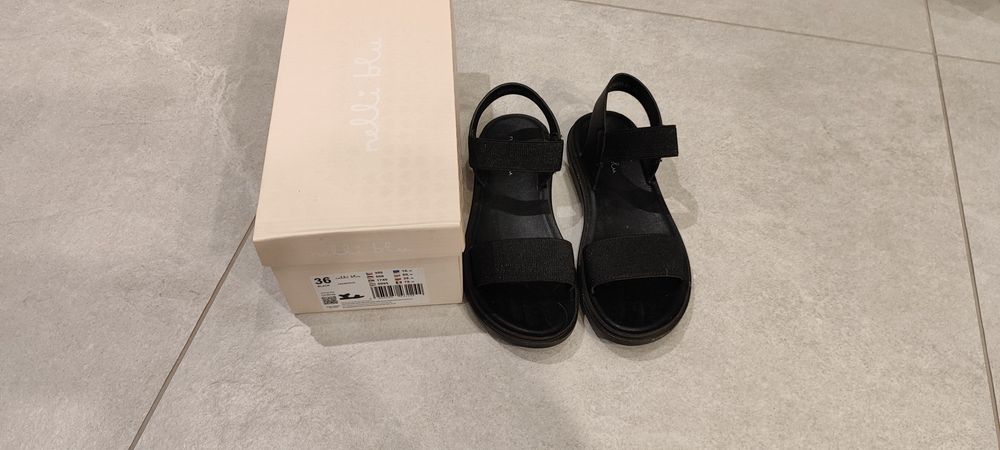Sandały czarne 36 Nelli blu jak nowe