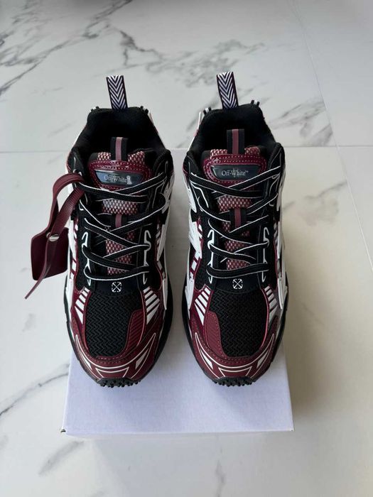 ‼️Кросівки Off-White Be Right Back White Burgundy