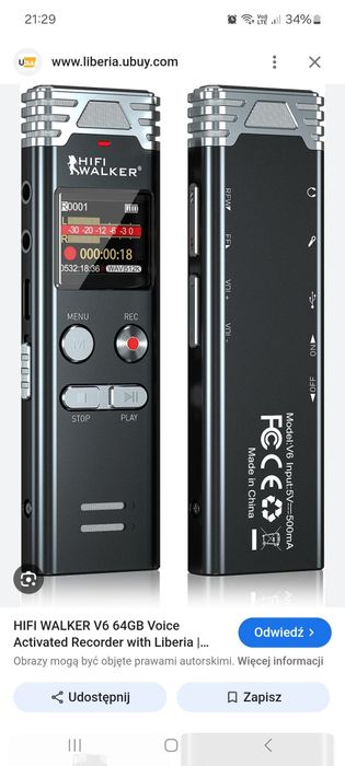 Dyktafon Cyfrowy 64GB