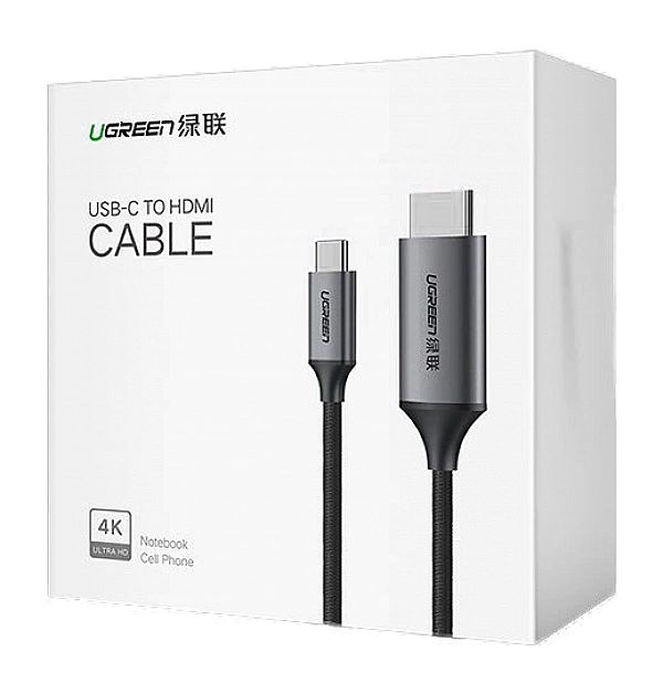 Ugreen kabel przewód HDMI - USB Typ C 4K 60 Hz 1,5 m czarno-szary (MM1