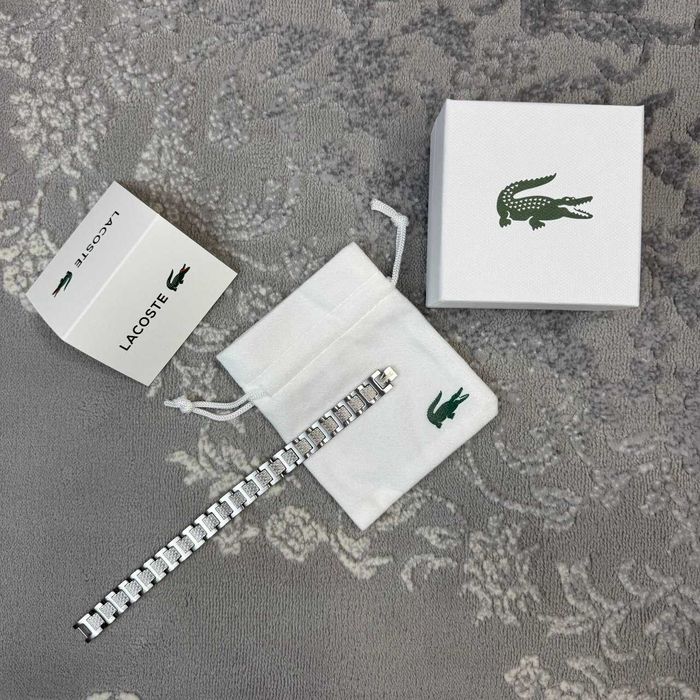 Браслет Lacoste, ласкоста, лакосте срібний, чоловічий