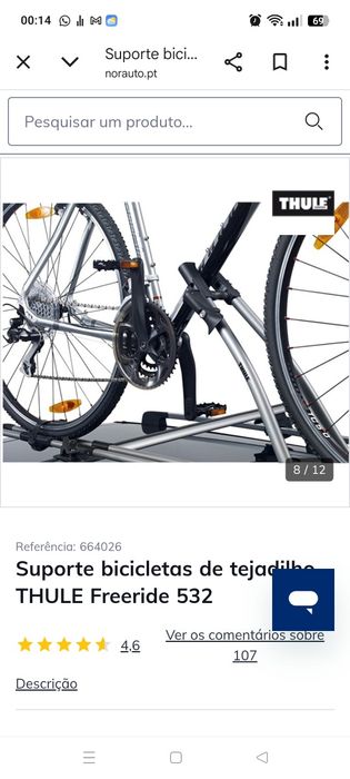 Vendo 3 suportes de bicicletas para tejadilho THULE Freeride  532