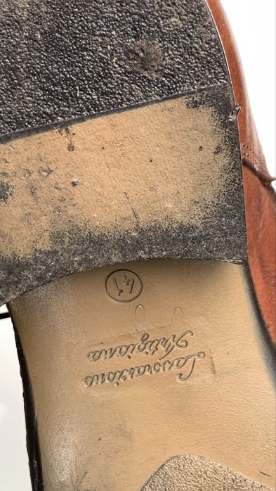 Wloskie buty meskie 41 skora Lavorazione Artigiana braz