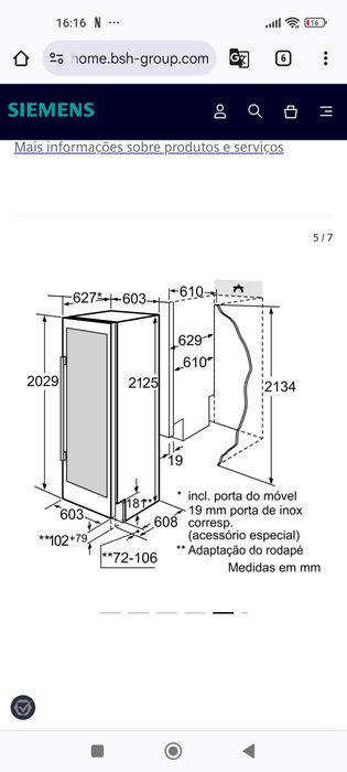 Garrafeira Siemens CI24WP00