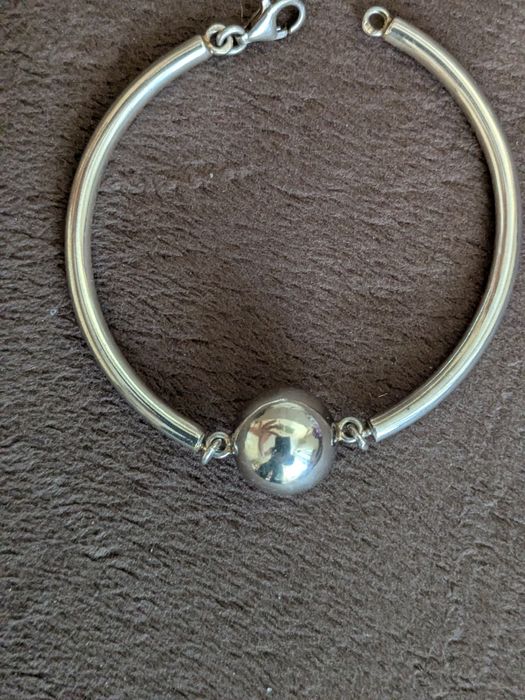 Bransoletka z kulką srebro PRL