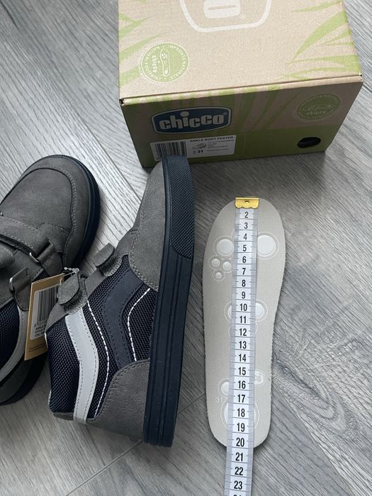 Дитячі напівчеревики Chicco Fester Grey, розмір 31 (устілка 20 см). НОВІ.