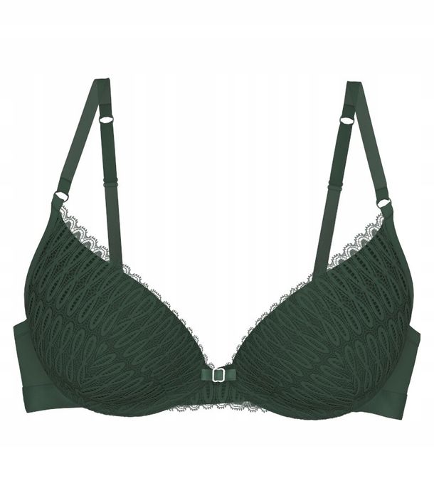 Biustonosz TRIUMPH Aura Spotlight WHU 70E Zielony Push-Up Koronka