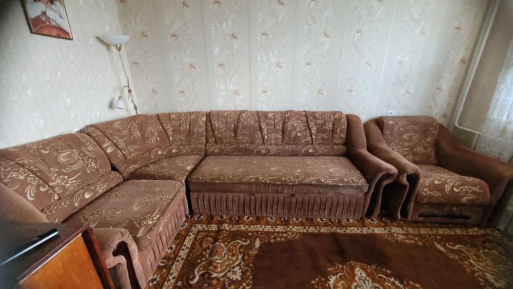 Кутовий диван + розкладне крісло