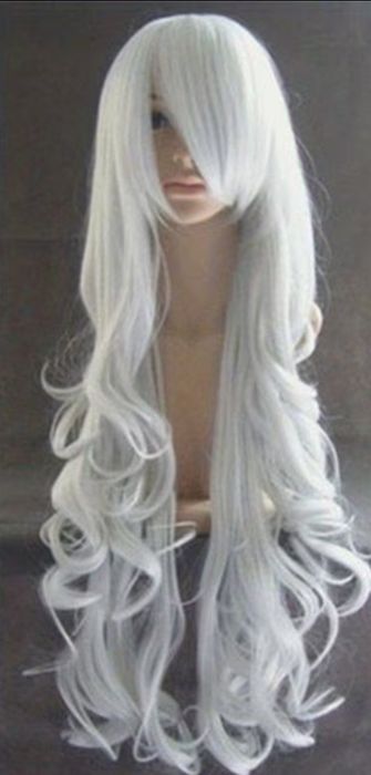 Biała peruka 80 cm