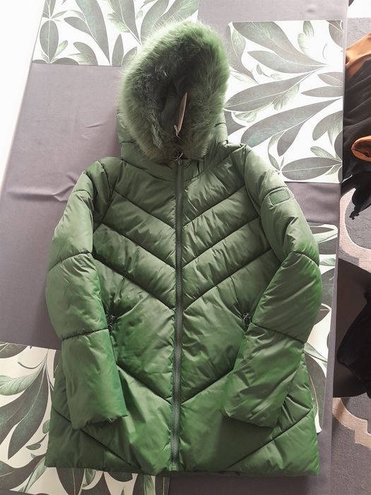 Kurtka damska z kapturem pikowana zielona Carry r M - NOWA