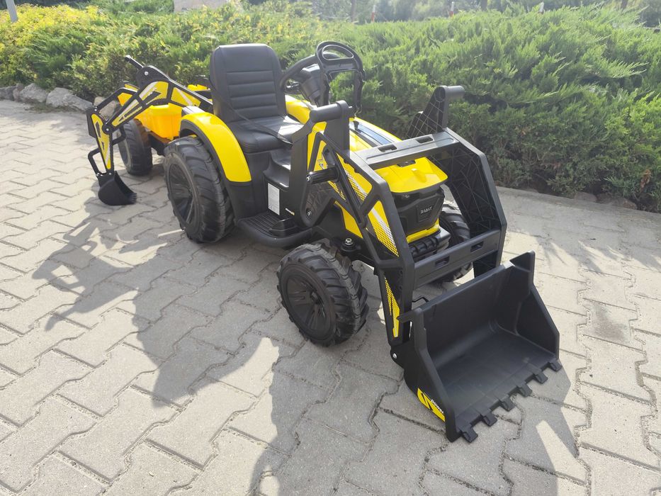 Wielki Traktor T720 Koparka 24V z Przyczepka | 2x200W | Pilot | EVA | Dla dzieci 2-6 lat