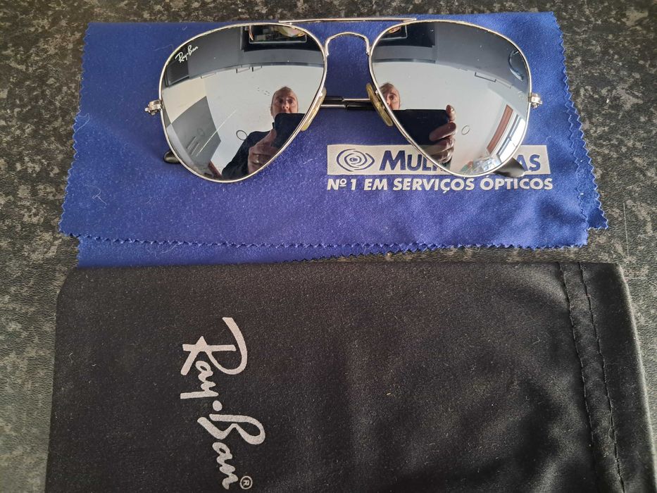 Óculos Ray-Ban Aviator Mirror Prateado RB3025 NOVOS