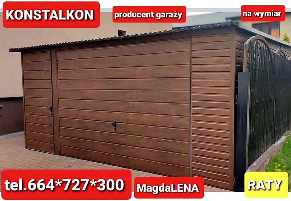 GARAŻ blaszany KOLOR garaże MOCNE Cała Polska SZYBKI TERMIN tanie raty