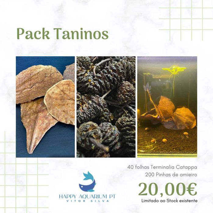 Taninos para aquário (Terminalia Catappa e Pinhas de Amieiro)