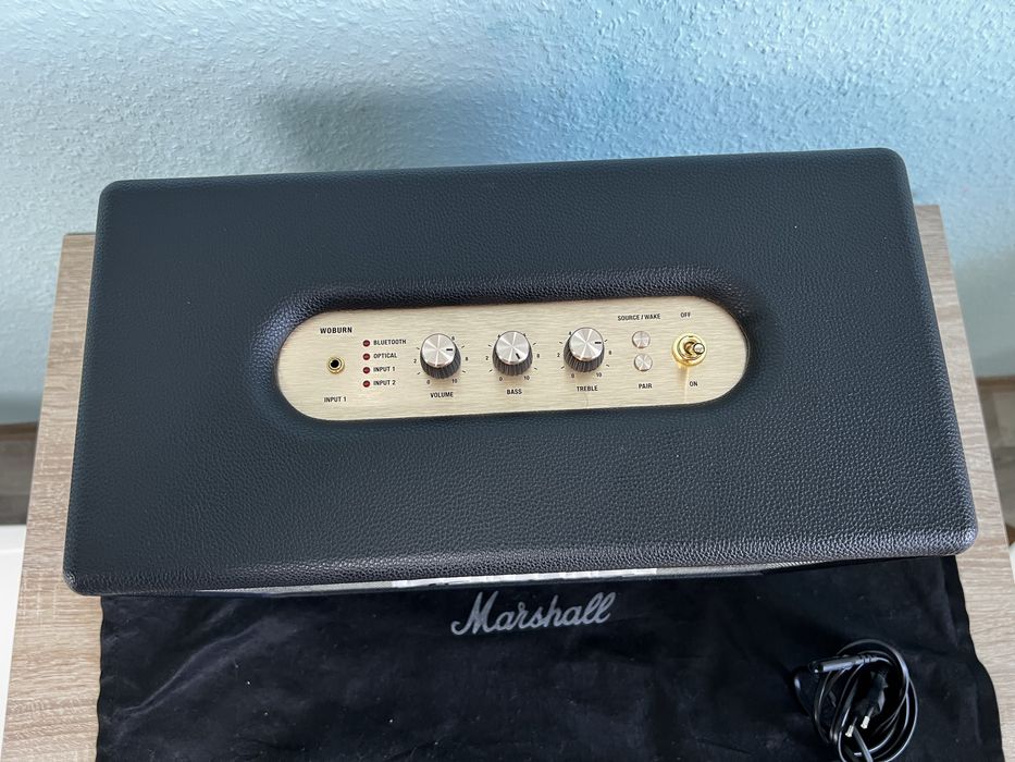 Marshall Woburn – głośnik Bluetooth | Stan bardzo dobry+ | Oryginalny koc Marshall