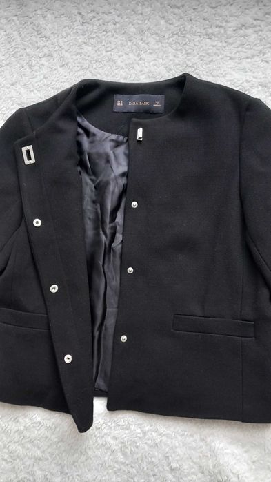 Zara krótki elegancki żakiet czarny XS