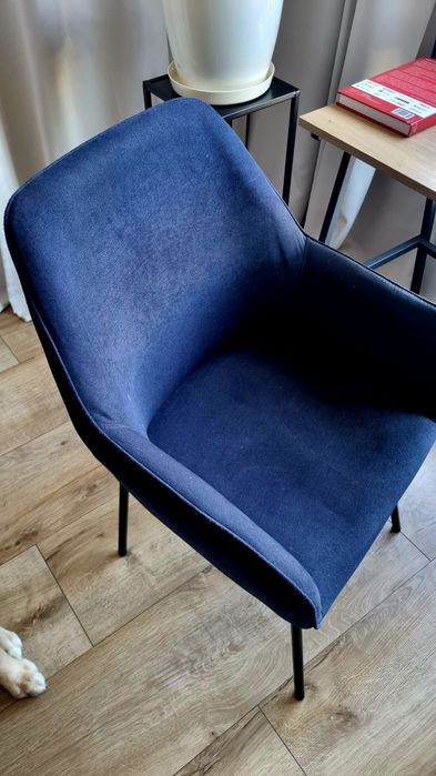 Granatowe krzesło fotel salon jadalnia 6 sztuk